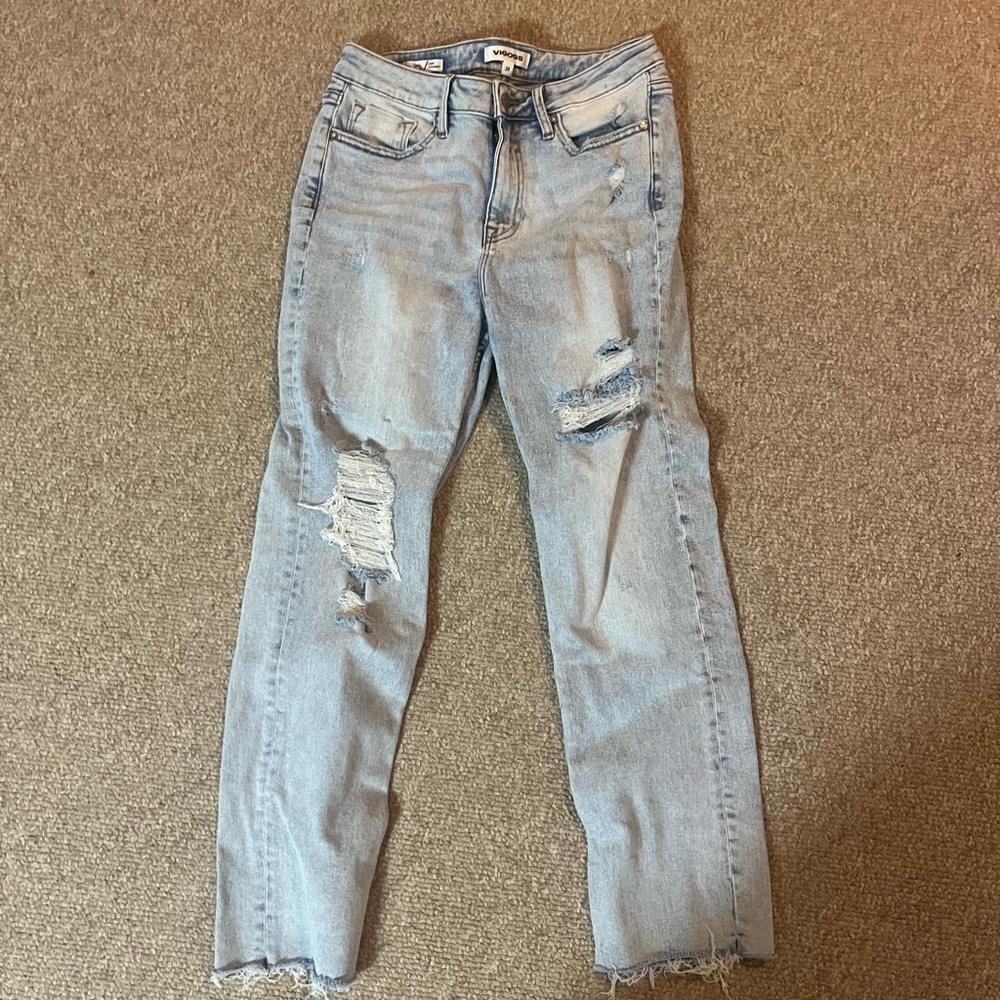 Distressed Light Blue Jeans